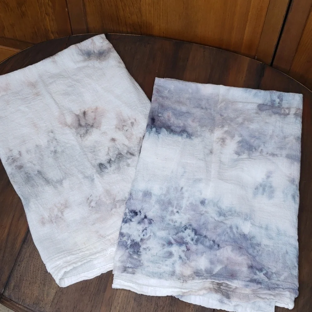 Ice Dyed Kitchen Dish Tea Towels Set of 2